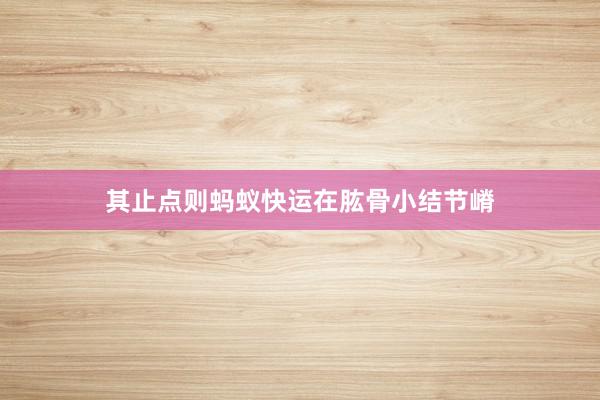 其止点则蚂蚁快运在肱骨小结节嵴